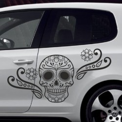 Aufkleber Sugar Skull Lady Catrina Tag der Toten mexianischer Feiertag Dia de los Muertos Ehre Feiere das Gedenken der Toten