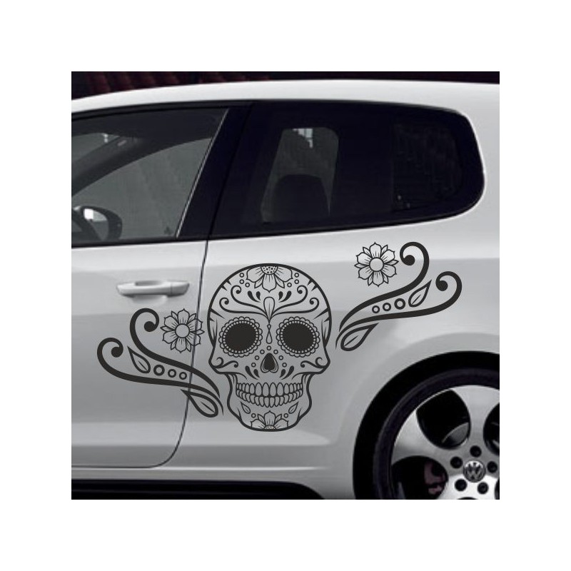 Aufkleber Sugar Skull Lady Catrina Tag der Toten mexianischer Feiertag Dia de los Muertos Ehre Feiere das Gedenken der Toten