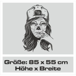 Aufkleber Sugar Skull Lady Catrina Tag der Toten mexianischer Feiertag Dia de los Muertos Ehre Feiere das Gedenken der Toten