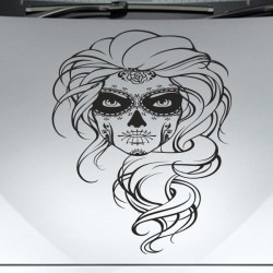 Aufkleber Sugar Skull Lady Catrina Tag der Toten mexianischer Feiertag Dia de los Muertos Ehre Feiere das Gedenken der Toten