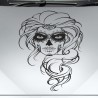 Aufkleber Sugar Skull Lady Catrina Tag der Toten mexianischer Feiertag Dia de los Muertos Ehre Feiere das Gedenken der Toten