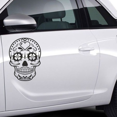 Aufkleber Sugar Skull Lady Catrina Tag der Toten mexianischer Feiertag Dia de los Muertos Ehre Feiere das Gedenken der Toten