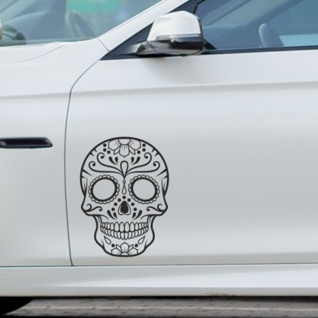 Aufkleber Sugar Skull Lady Catrina Tag der Toten mexianischer Feiertag Dia de los Muertos Ehre Feiere das Gedenken der Toten