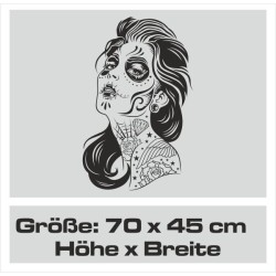 Aufkleber Sugar Skull Lady Catrina Tag der Toten mexianischer Feiertag Dia de los Muertos Ehre Feiere das Gedenken der Toten