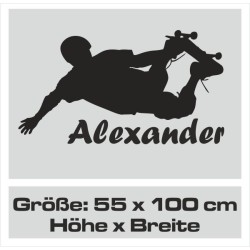 Wandaufkleber Wandtattoo Sport Fußball Kicker Ball Spiel Kinder Kids Snowbord Skateboard Skater Stuntroller Roller BMX Handball
