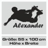 Wandaufkleber Wandtattoo Sport Fußball Kicker Ball Spiel Kinder Kids Snowbord Skateboard Skater Stuntroller Roller BMX Handball