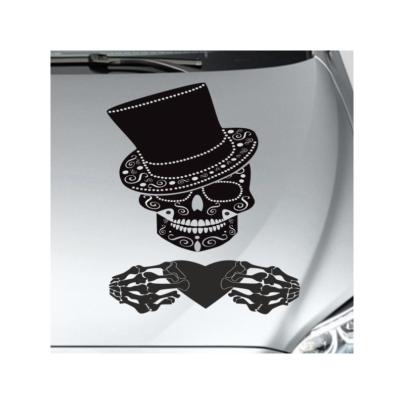 Aufkleber Sugar Skull Lady Catrina Tag der Toten mexianischer Feiertag Dia de los Muertos Ehre Feiere das Gedenken der Toten
