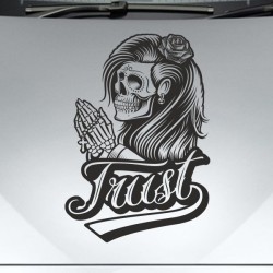 Aufkleber Sugar Skull Lady Catrina Tag der Toten mexianischer Feiertag Dia de los Muertos Ehre Feiere das Gedenken der Toten
