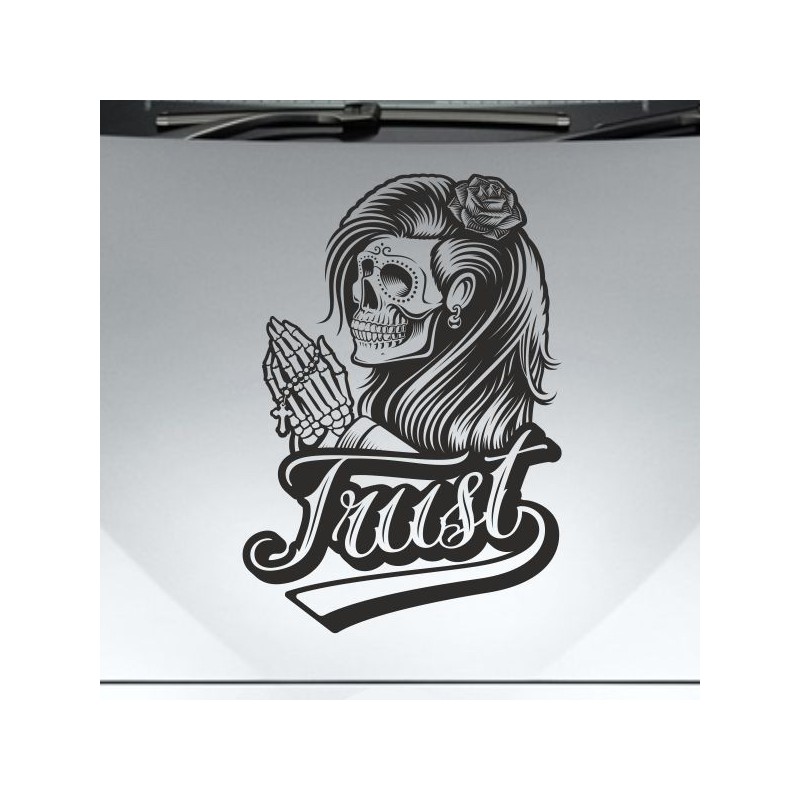 Aufkleber Sugar Skull Lady Catrina Tag der Toten mexianischer Feiertag Dia de los Muertos Ehre Feiere das Gedenken der Toten