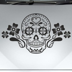 Aufkleber Sugar Skull Lady Catrina Tag der Toten mexianischer Feiertag Dia de los Muertos Ehre Feiere das Gedenken der Toten