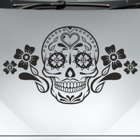 Aufkleber Sugar Skull Lady Catrina Tag der Toten mexianischer Feiertag Dia de los Muertos Ehre Feiere das Gedenken der Toten
