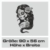 Aufkleber Sugar Skull Lady Catrina Tag der Toten mexianischer Feiertag Dia de los Muertos Ehre Feiere das Gedenken der Toten