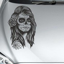 Aufkleber Sugar Skull Lady Catrina Tag der Toten mexianischer Feiertag Dia de los Muertos Ehre Feiere das Gedenken der Toten