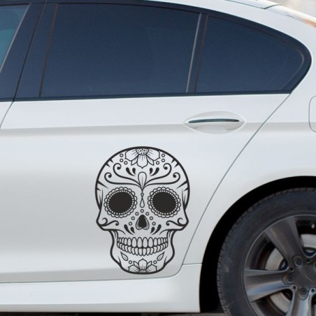 Aufkleber Sugar Skull Lady Catrina Tag der Toten mexianischer Feiertag Dia de los Muertos Ehre Feiere das Gedenken der Toten