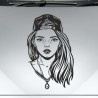 Aufkleber Sugar Skull Lady Catrina Tag der Toten mexianischer Feiertag Dia de los Muertos Ehre Feiere das Gedenken der Toten