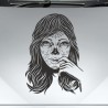 Aufkleber Sugar Skull Lady Catrina Tag der Toten mexianischer Feiertag Dia de los Muertos Ehre Feiere das Gedenken der Toten
