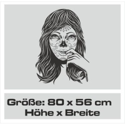 Aufkleber Sugar Skull Lady Catrina Tag der Toten mexianischer Feiertag Dia de los Muertos Ehre Feiere das Gedenken der Toten