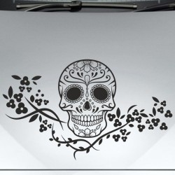 Aufkleber Sugar Skull Lady Catrina Tag der Toten mexianischer Feiertag Dia de los Muertos Ehre Feiere das Gedenken der Toten