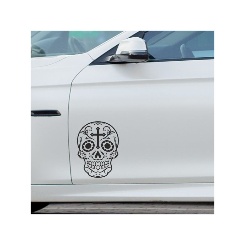 Aufkleber Sugar Skull Lady Catrina Tag der Toten mexianischer Feiertag Dia de los Muertos Ehre Feiere das Gedenken der Toten