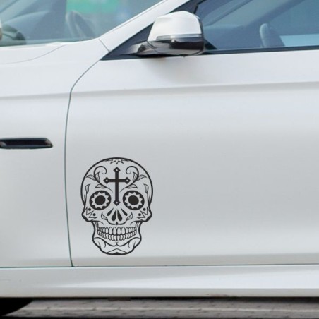 Aufkleber Sugar Skull Lady Catrina Tag der Toten mexianischer Feiertag Dia de los Muertos Ehre Feiere das Gedenken der Toten