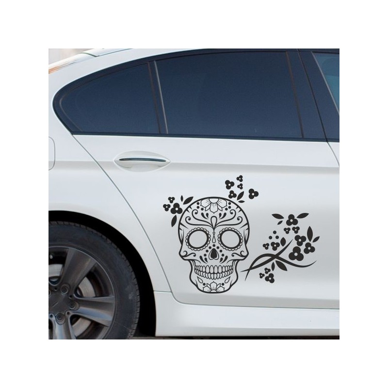Aufkleber Sugar Skull Lady Catrina Tag der Toten mexianischer Feiertag Dia de los Muertos Ehre Feiere das Gedenken der Toten