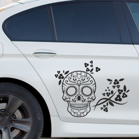 Aufkleber Sugar Skull Lady Catrina Tag der Toten mexianischer Feiertag Dia de los Muertos Ehre Feiere das Gedenken der Toten