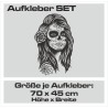 Aufkleber Sugar Skull Lady Catrina Tag der Toten mexianischer Feiertag Dia de los Muertos Ehre Feiere das Gedenken der Toten