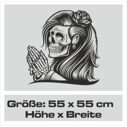 Aufkleber Sugar Skull Lady Catrina Tag der Toten mexianischer Feiertag Dia de los Muertos Ehre Feiere das Gedenken der Toten