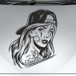 Aufkleber Sugar Skull Lady Catrina Tag der Toten mexianischer Feiertag Dia de los Muertos Ehre Feiere das Gedenken der Toten