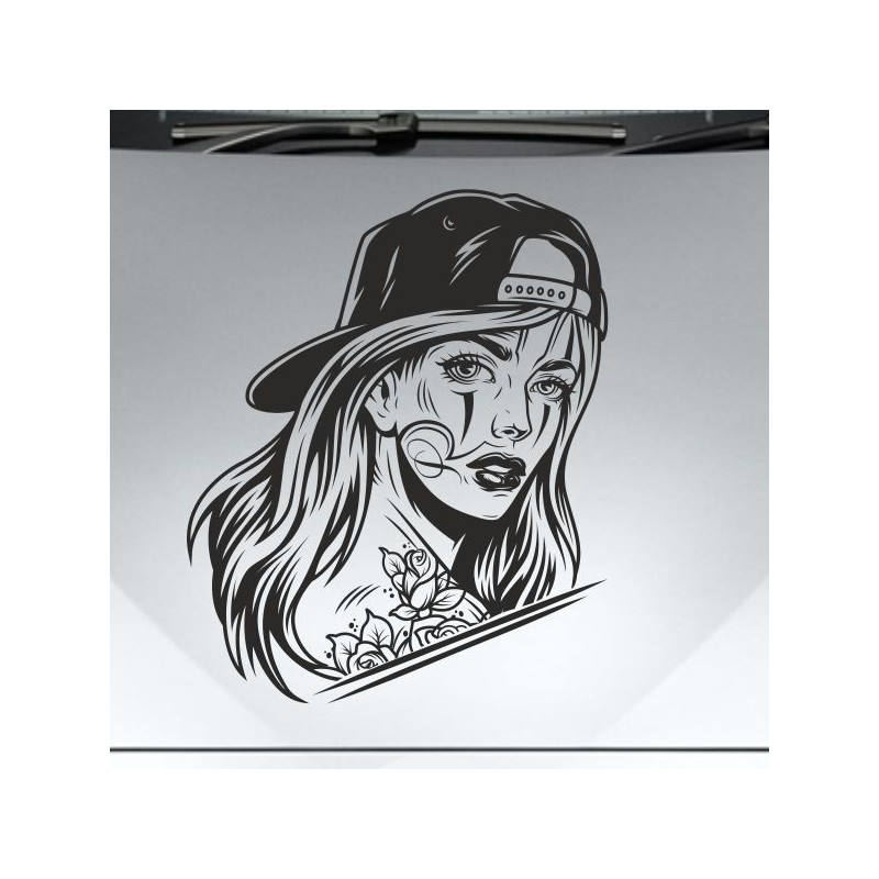 Aufkleber Sugar Skull Lady Catrina Tag der Toten mexianischer Feiertag Dia de los Muertos Ehre Feiere das Gedenken der Toten
