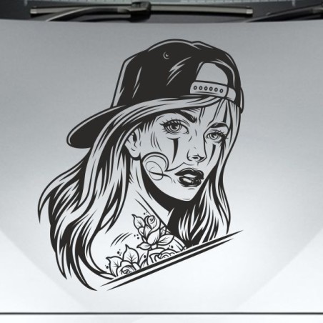 Aufkleber Sugar Skull Lady Catrina Tag der Toten mexianischer Feiertag Dia de los Muertos Ehre Feiere das Gedenken der Toten