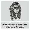 Aufkleber Sugar Skull Lady Catrina Tag der Toten mexianischer Feiertag Dia de los Muertos Ehre Feiere das Gedenken der Toten