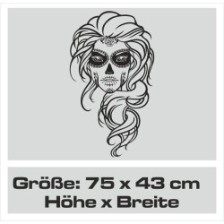 Aufkleber Sugar Skull Lady Catrina Tag der Toten mexianischer Feiertag Dia de los Muertos Ehre Feiere das Gedenken der Toten