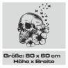 Wandaufkleber Totenkopf Skull Poker Karten Spiel Aufkleber Wand 03