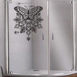 Aufkleber Glas Dekor Fenster Dusche Duschkabine Glas Tür Glastür Schaufenster Beschriftung Spa Wellness Meer Delphin Rose Wasser