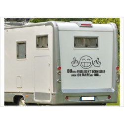 Wohnmobil Aufkleber WOMA Wohnwagen Caravan Camper Woma Smily Emotion "Fahre schneller"