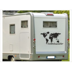 Wohnmobil Aufkleber WOMA  Wohnwagen Caravan Camper Woma Globus Weltkarte Weltenbummler