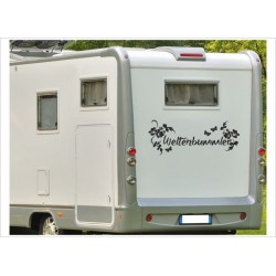 Wohnmobil Aufkleber WOMA  Wohnwagen Caravan Camper WOMA Globus Weltkarte Weltenbummler