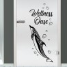 Aufkleber Glas Dekor Fenster Dusche Duschkabine Glas Tür Glastür Schaufenster Beschriftung Spa Wellness Meer Delphin Rose Wasser