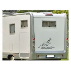Wohnmobil Aufkleber WOMA  Wohnwagen Caravan Camper WOMA Renn-Schnecke "das Leben ist stressig genug"