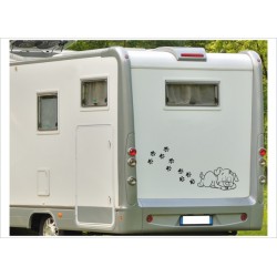 Wohnmobil Wohnwagen Caravan Camper WOMA schlafender Wachhund Hündchen Hund + 10 Tatzen/Pfoten