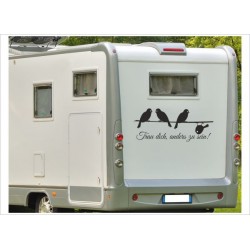 Wohnmobil Wohnwagen Caravan Camper WOMA Seil Vögel Vogel Spatz "Trau dich Anders zu sein!"