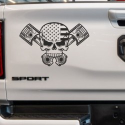 Aufkleber Pick UP Dodge Gelände Offroad Widder RAM Dekor Streifen Amerikanische Flagge Amerika BIG WHEEL Viper