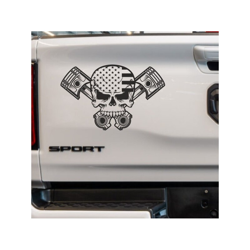 Aufkleber Pick UP Dodge Gelände Offroad Widder RAM Dekor Streifen Amerikanische Flagge Amerika BIG WHEEL Viper