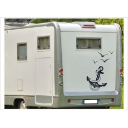 Wohnmobil Aufkleber WOMA  Wohnwagen Caravan Camper Woma Anker Tau Möven Vögel Vogel Leben