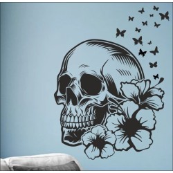 Wandaufkleber Totenkopf Skull Poker Karten Spiel Aufkleber Wand 03