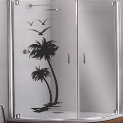 Aufkleber Glas Dekor Fenster Dusche Duschkabine Glas Tür Glastür Schaufenster Beschriftung Spa Wellness Meer Delphin Rose Wasser
