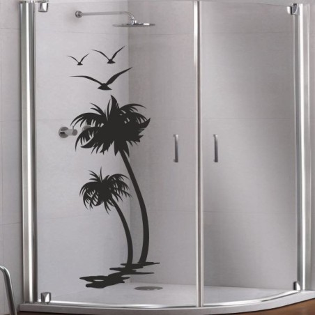 Aufkleber Glas Dekor Fenster Dusche Duschkabine Glas Tür Glastür Schaufenster Beschriftung Spa Wellness Meer Delphin Rose Wasser