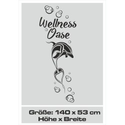 Aufkleber Glas Dekor Fenster Dusche Duschkabine Glas Tür Glastür Schaufenster Beschriftung Spa Wellness Meer Delphin Rose Wasser