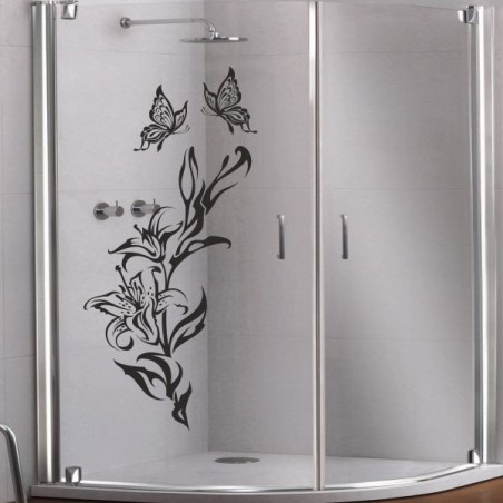 Aufkleber Glas Dekor Fenster Dusche Duschkabine Glas Tür Glastür Schaufenster Beschriftung Spa Wellness Meer Delphin Rose Wasser